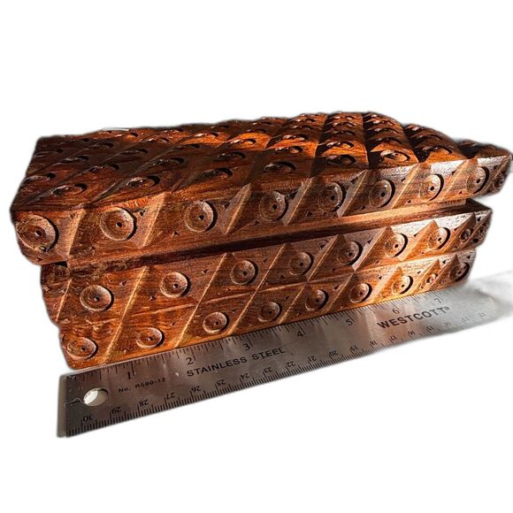 Other - Vintage wooden trinket box (purple felt liner)